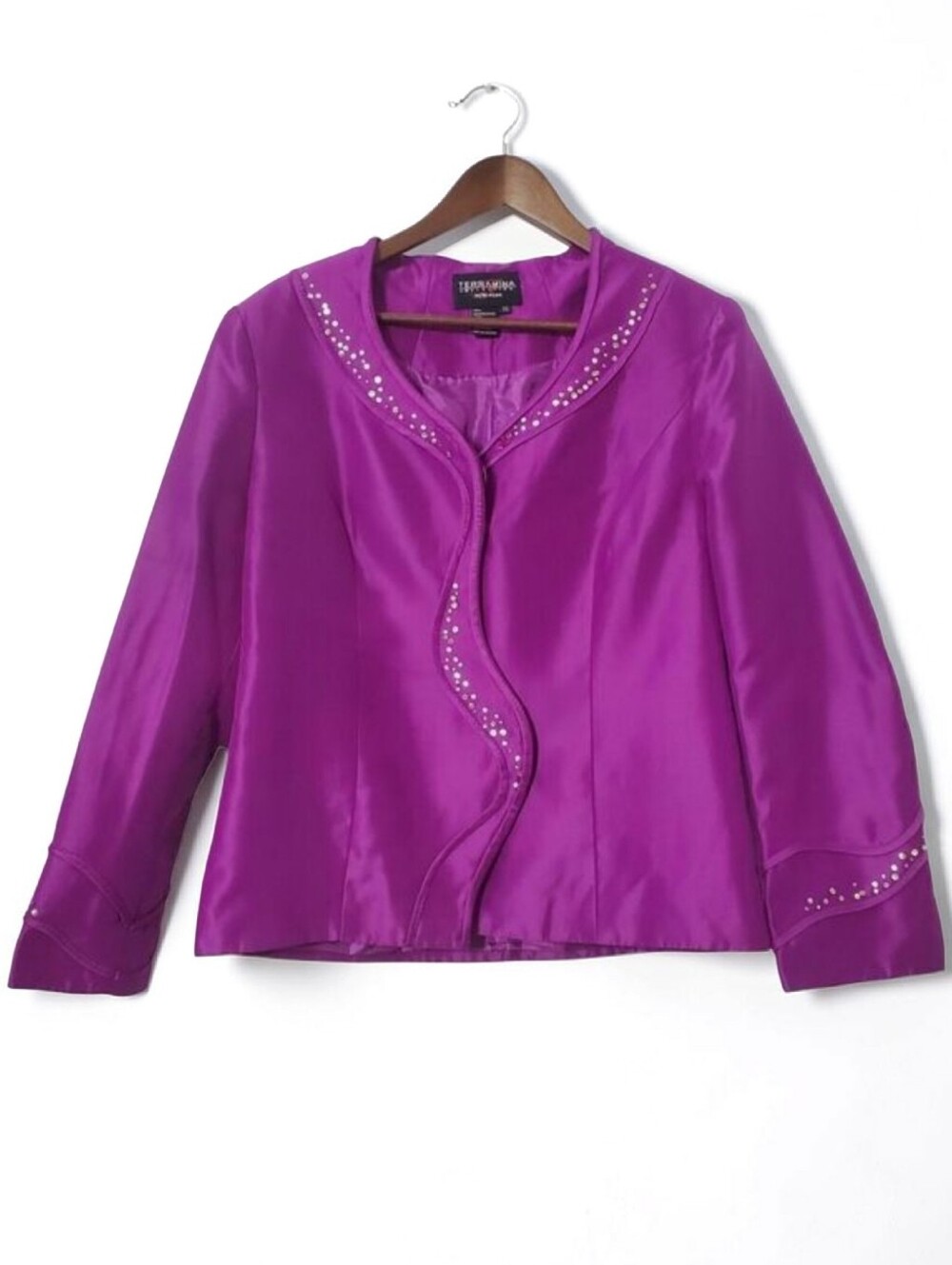 Terramina Collection Art To Wear Blazer Size 10 Purple Sequined Church Womens